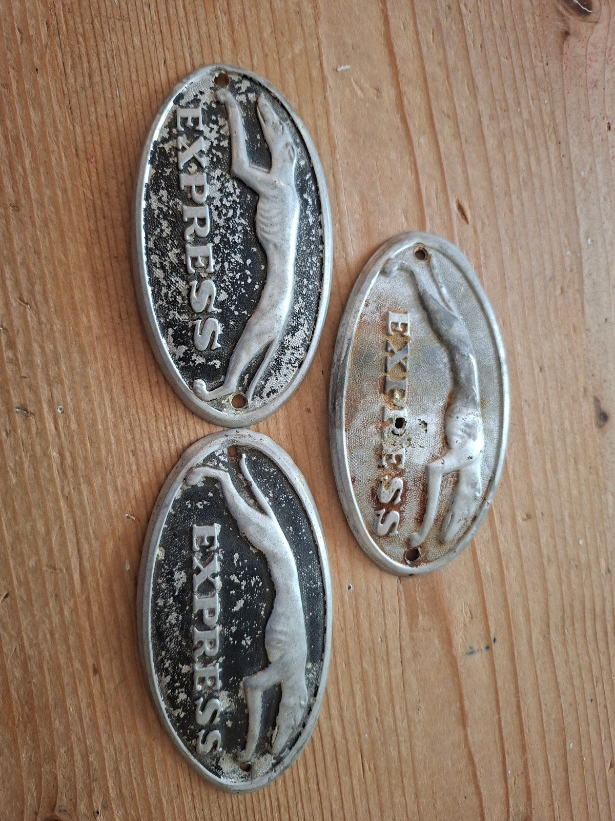 Set van 3 vintage Express fietsplaatjes / emblemen, Ophalen of Verzenden