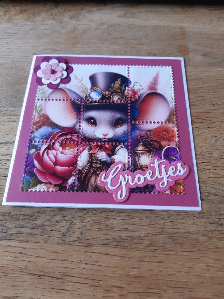 Postzegelkaart-Groetjes(1498), Ophalen of Verzenden, Nieuw, Scrapbooking en Knutselen