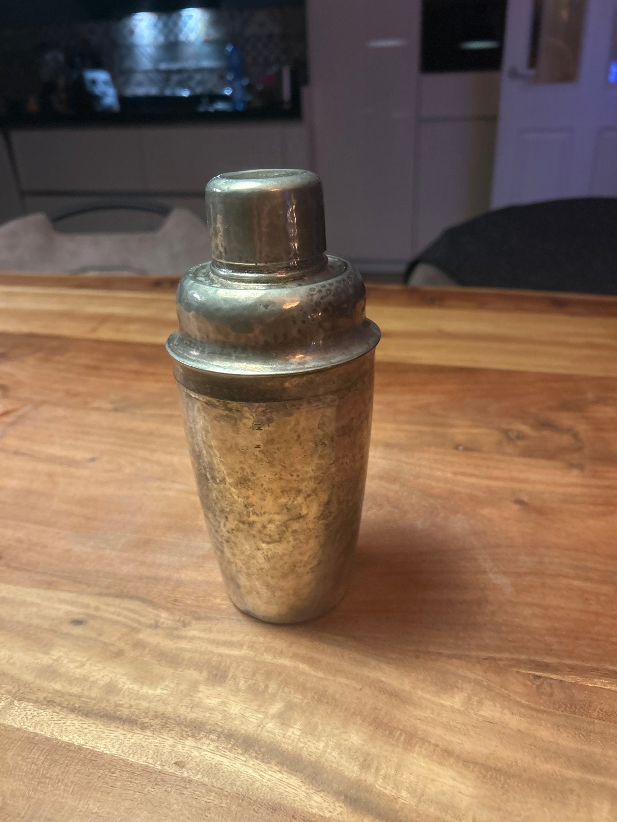 Verzilverde gehamerde vintage cocktailshaker Gero 1930-1940, Antiek en Kunst, Ophalen of Verzenden