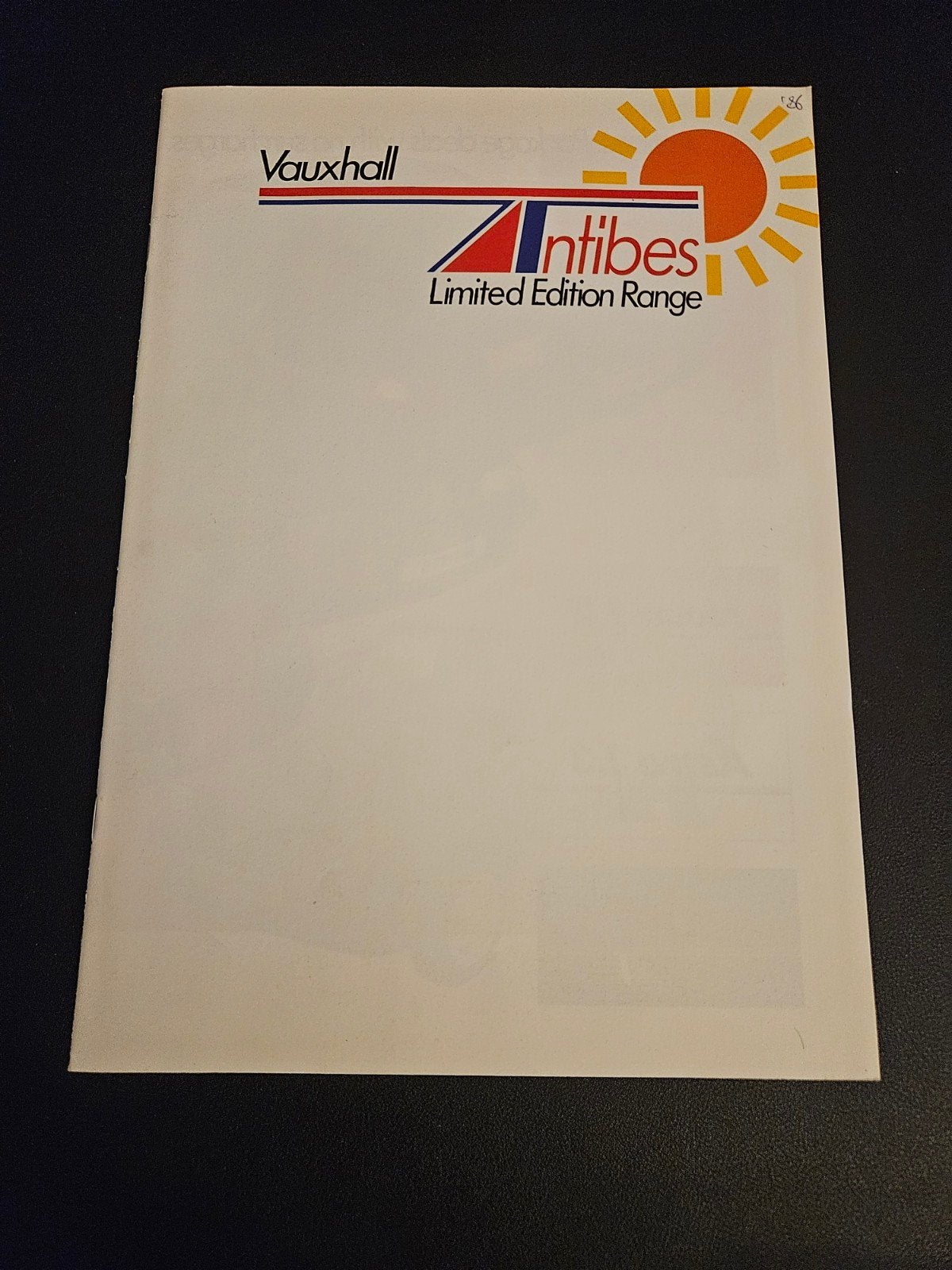 Brochure Vauxhall Nova, Astra & Cavalier Antibes Lim.Ed. '86, Ophalen of Verzenden, Zo goed als nieuw, Overige merken
