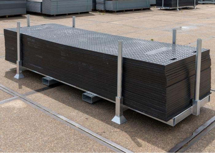 Kunststof rijplaten huren – inclusief bezorgen en ophalen, Ophalen, HPL, 20 tot 50 mm, Zo goed als nieuw