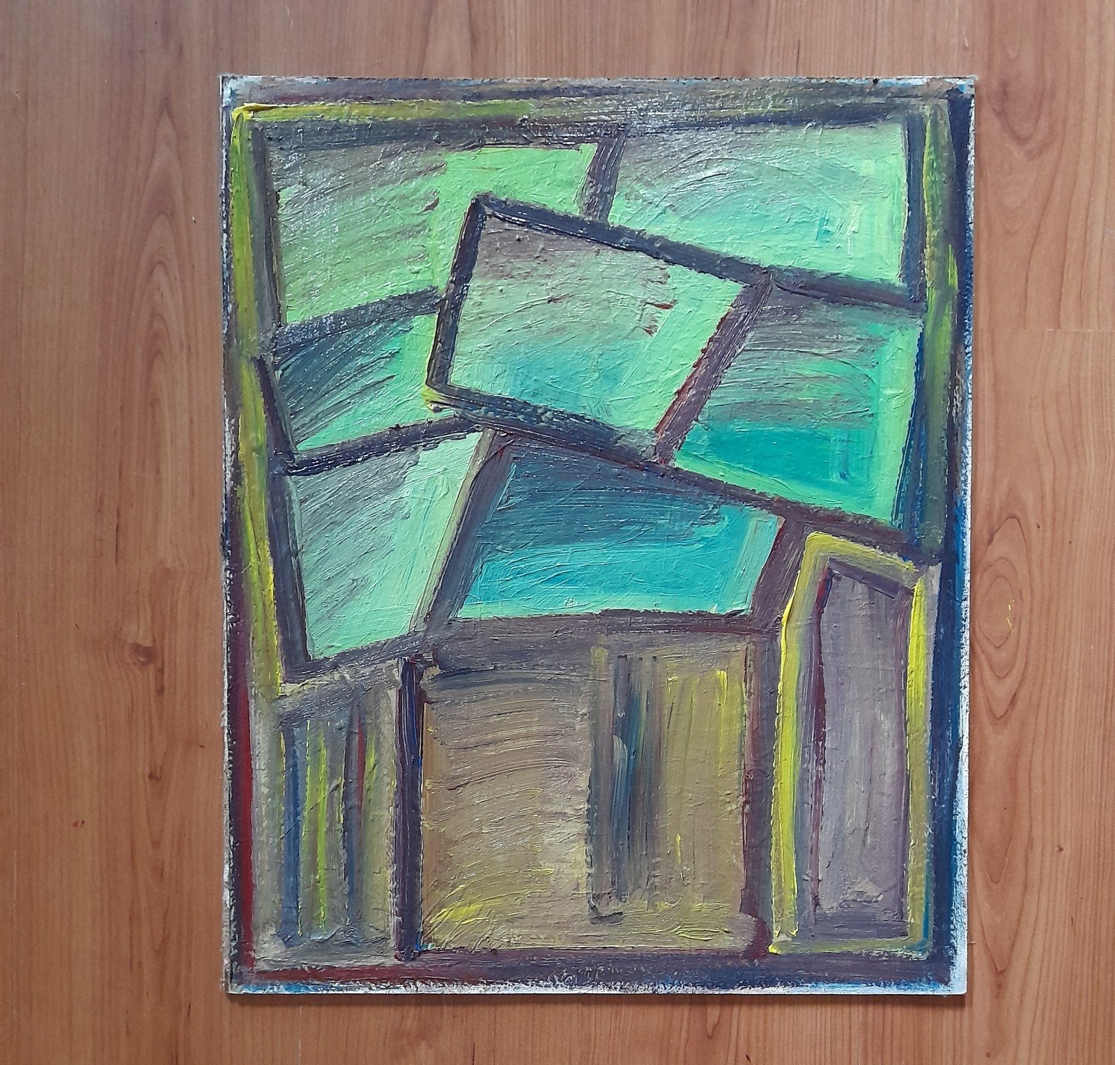 Figuratief abstract schilderij, Ophalen of Verzenden