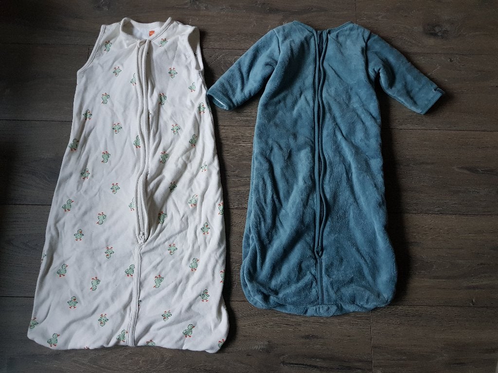 Vier slaapzakken baby : 68 / 74 -- 68 / 80 -- 100 cm, Ophalen of Verzenden, Gebruikt, Slaapzak