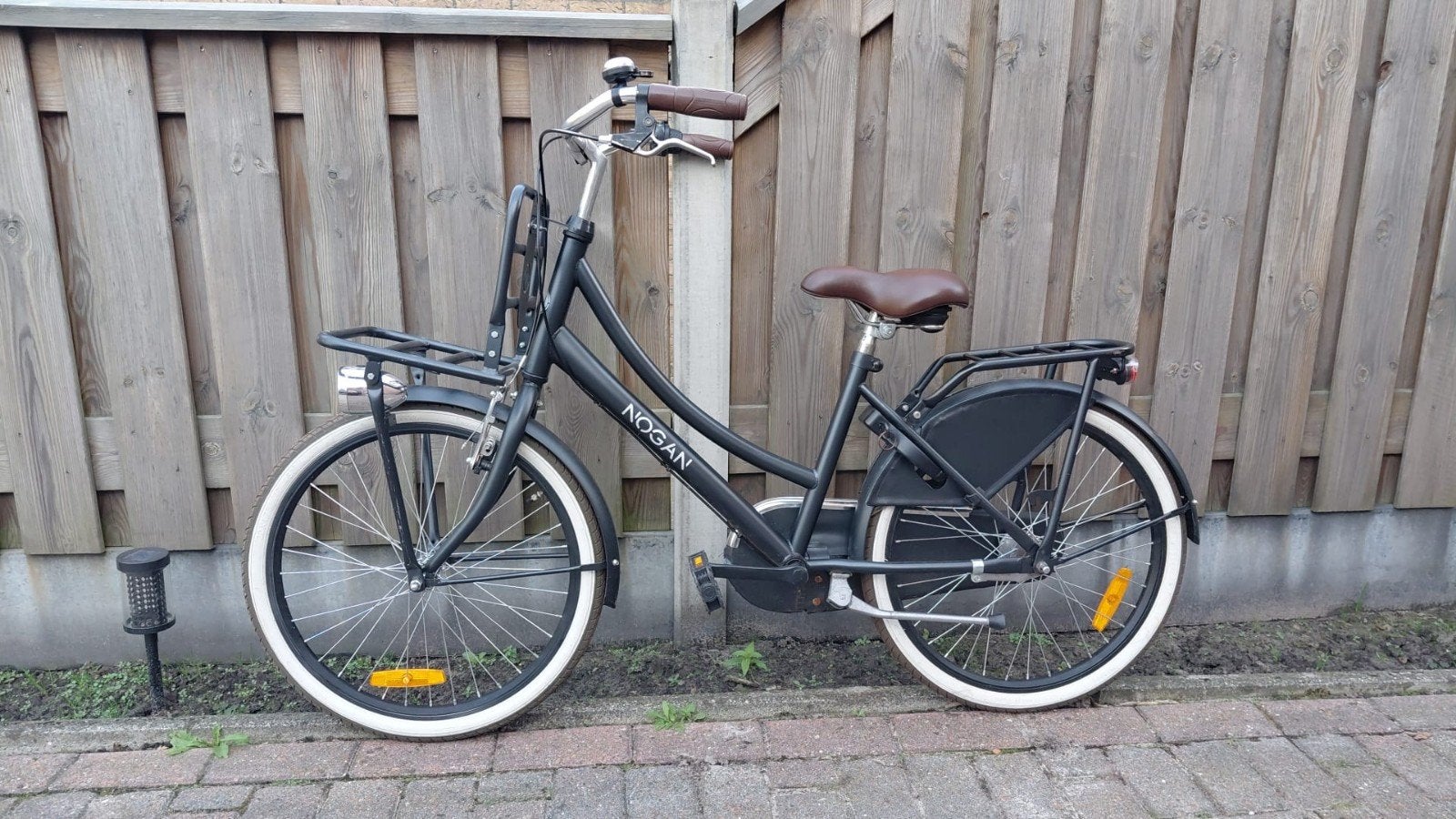 22 inch zwarte meisjesfiets met 3 versnellingen, Ophalen, Terugtraprem, 22 inch, Gebruikt