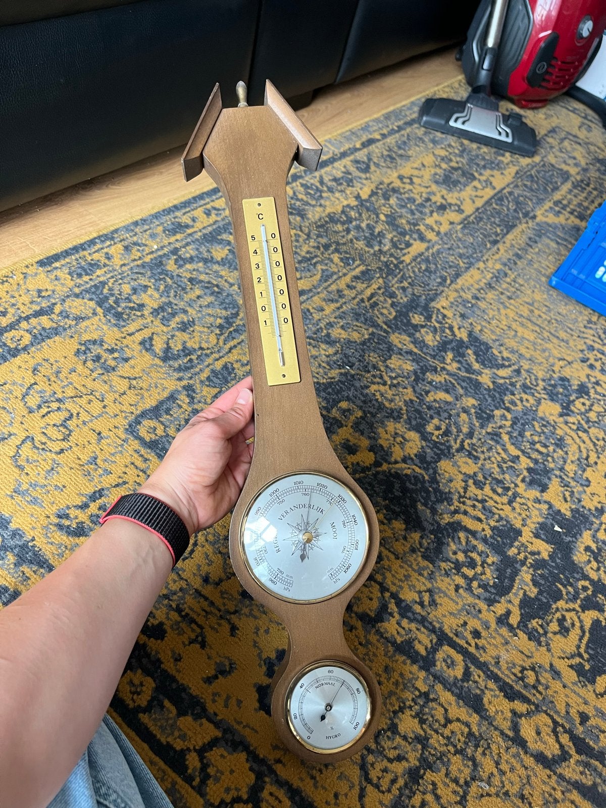 Vintage Weerstation: Barometer, Thermometer, Hygrometer, Ophalen of Verzenden, Gebruikt, Weerstation