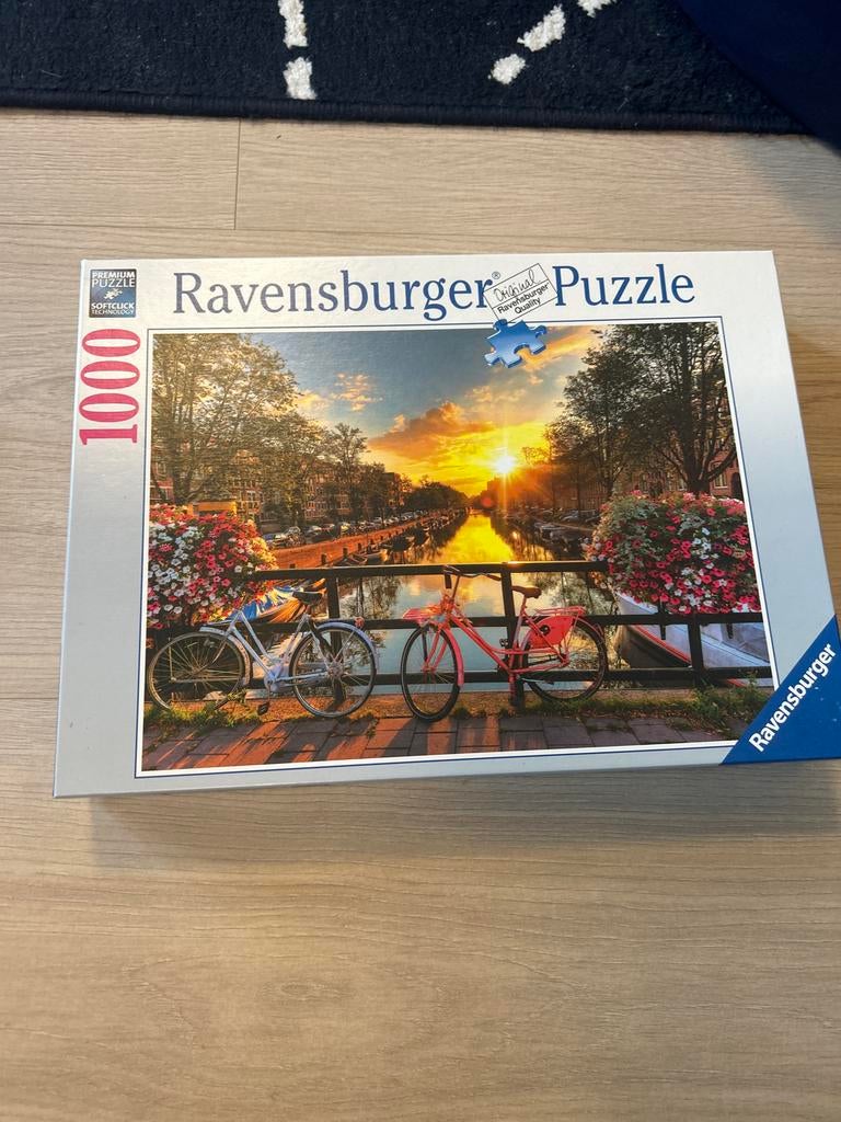 Ravensburger Legpuzzel 1000 stukjes - Amsterdam Zonsondergan, Hobby en Vrije tijd, Ophalen of Verzenden, 500 t/m 1500 stukjes