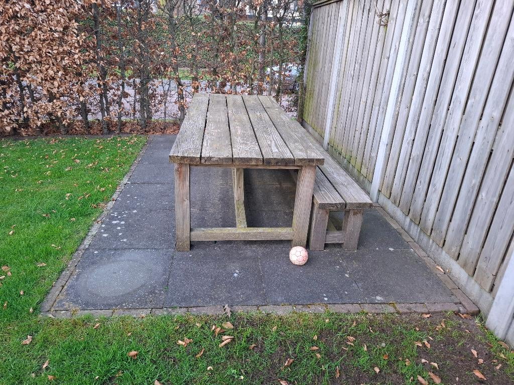 Tuintafel, Tuin en Terras, Tuintafels, Ophalen, Gebruikt, Rechthoekig, Hout