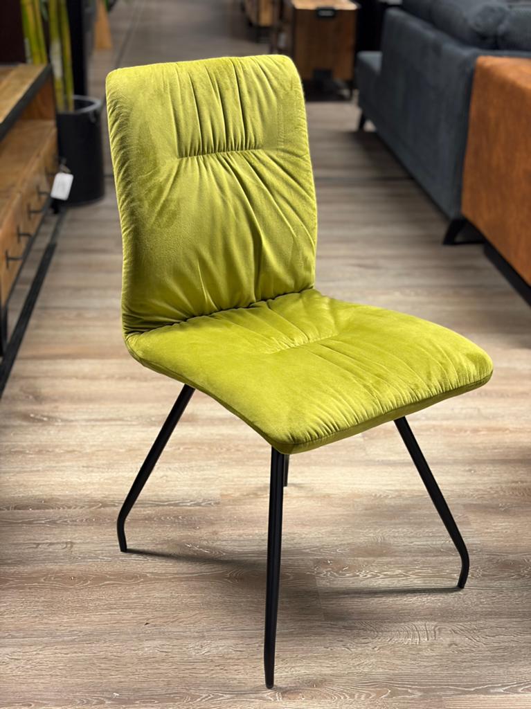 Zes velvet groene eetkamerstoelen - Stoelen Green chair, Ophalen, Overige kleuren, Stof, Vijf, Zes of meer stoelen
