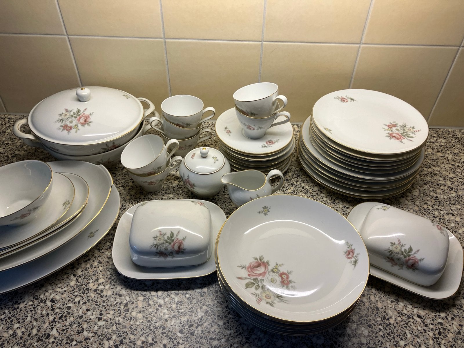 Johann Haviland Bavaria Servies - Rozen Decor, Antiek en Kunst, Ophalen