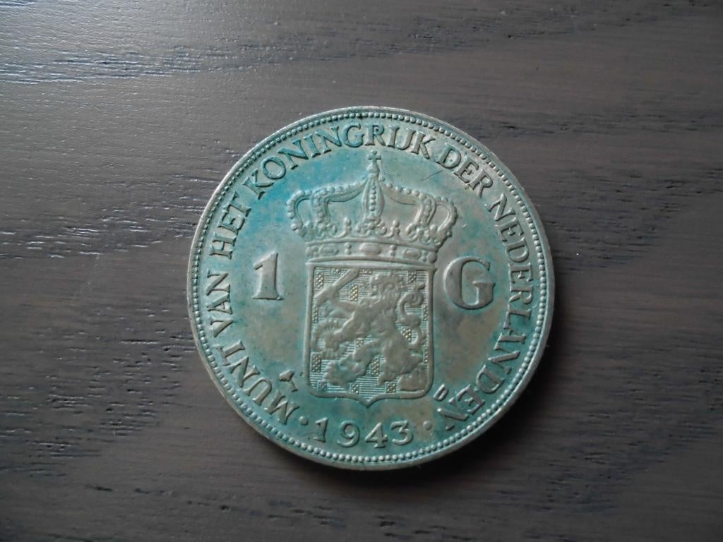 gulden 1943, Postzegels en Munten, Munten | Nederland, Ophalen of Verzenden, Koningin Wilhelmina, 1 gulden