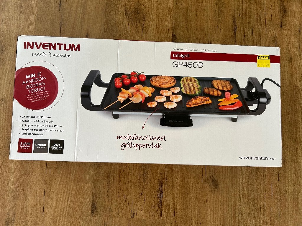 NIEUW! Tafelgrill / grillplaat van Inventum., Ophalen, Nieuw, Tafelgrill