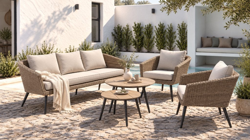 Tuinset Loungeset, Tuin en Terras, Ophalen, 5 zitplaatsen, Kunststof, Gebruikt