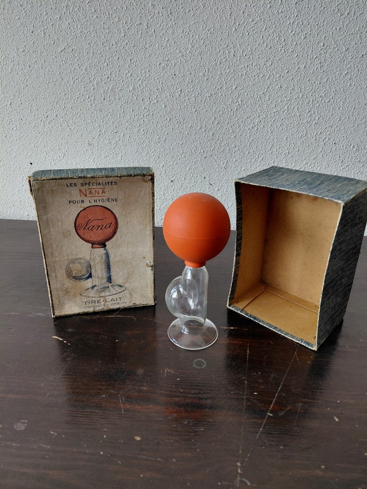 Antieke Nana borstkolf met originele verpakking, Ophalen of Verzenden