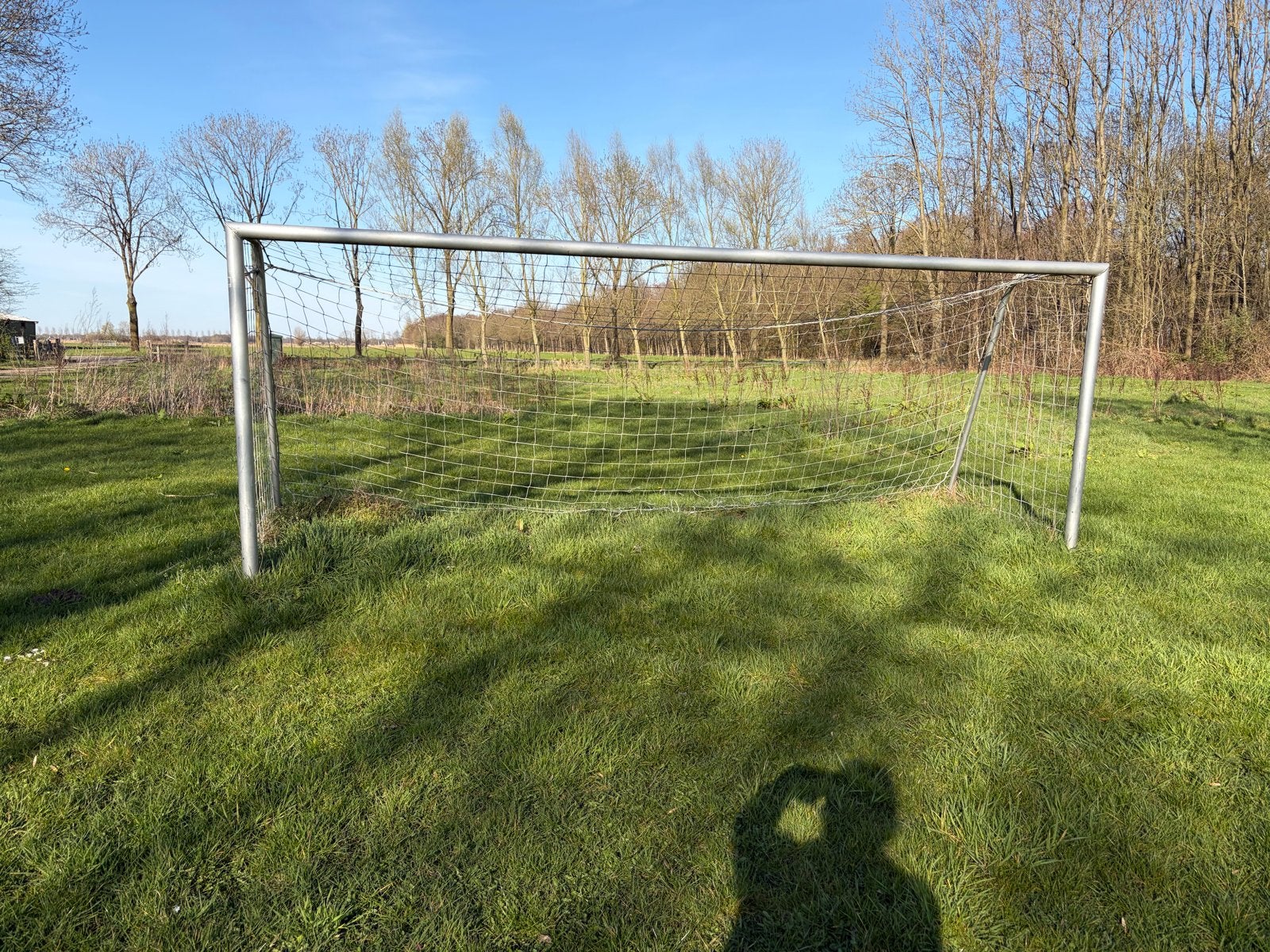 Aluminium voetbaldoel 5x2 meter met net, Ophalen, Gebruikt, Overige typen