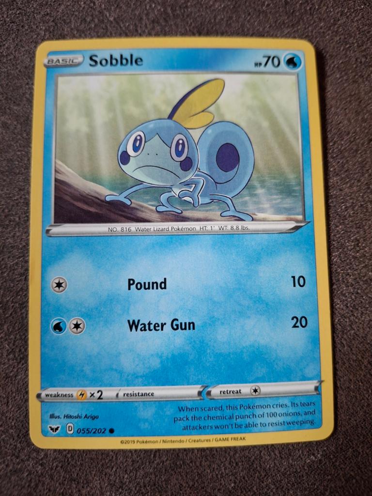 Pokémon Kaart Sobble 055/202 Sword & Shield, Ophalen of Verzenden, Zo goed als nieuw, Losse kaart