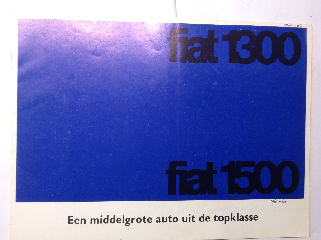 Fiat 1300 en 1500 folder NED 14 blz 1961, Ophalen of Verzenden, Nieuw, Overige merken