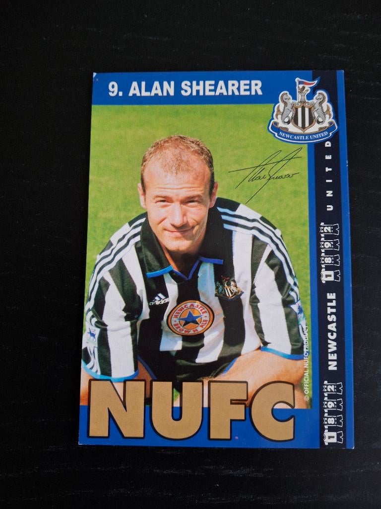 Spelerskaart Alan Shearer Newcastle, Ophalen of Verzenden, Gebruikt, Buitenlandse clubs, Spelerskaart