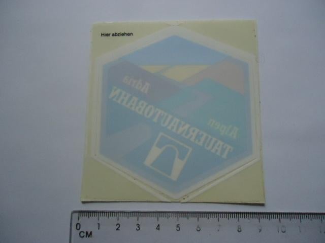 sticker oud ALPEN TAUERN Autobahn auto oldtimer camper, Verzenden, Zo goed als nieuw, Bedrijf of Vereniging