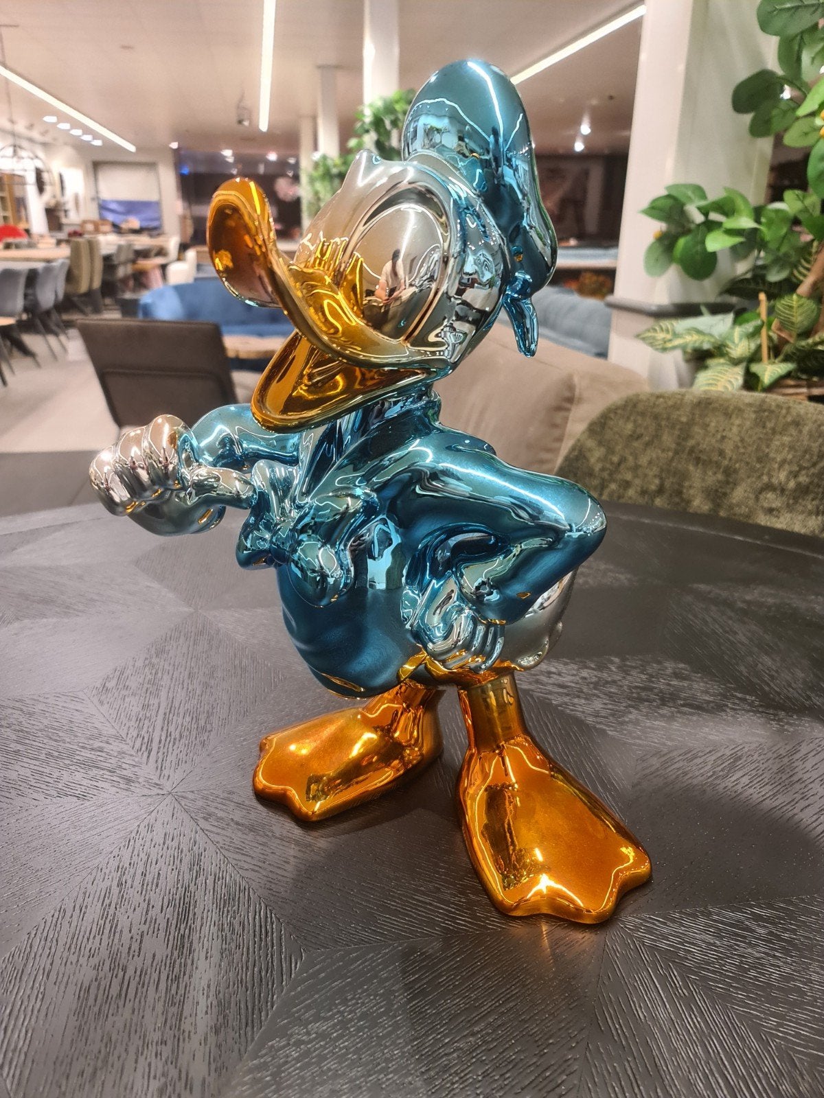 Nieuw beeld Donald Duck in verchroomd uitvoering €195, Ophalen, Beeldje of Figuurtje, ., Nieuw