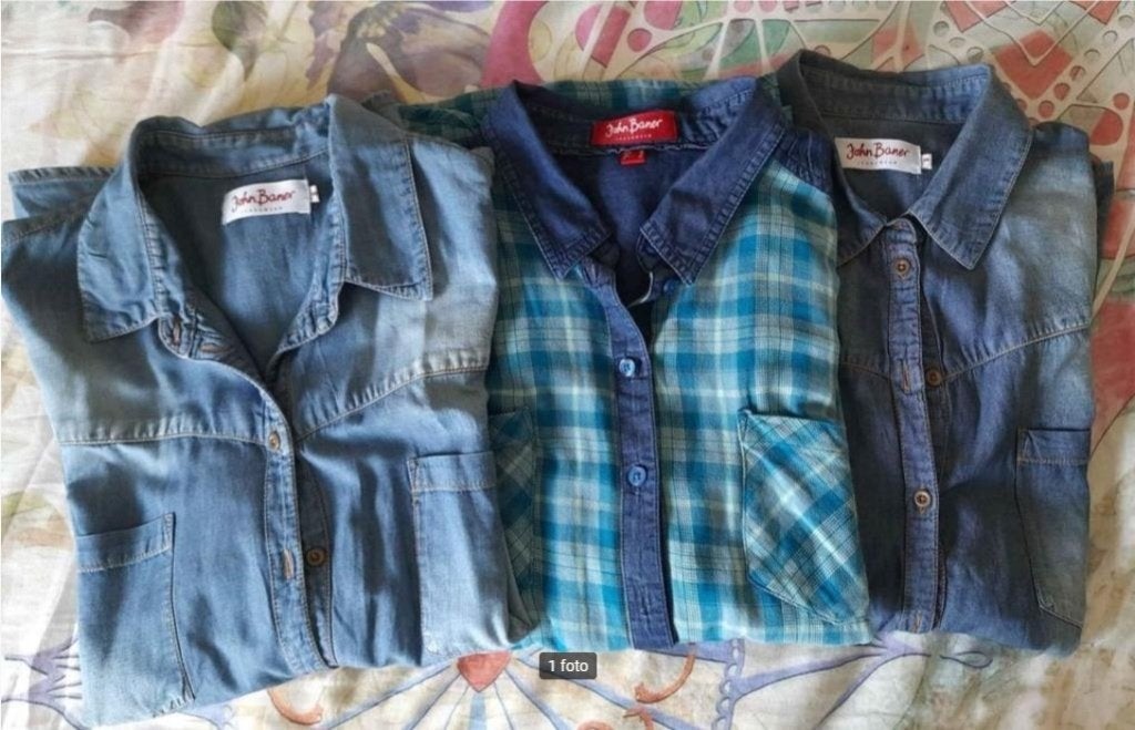 2 Spijker blouse, Kleding | Dames, Ophalen of Verzenden, Gedragen, Maat 46/48 (XL) of groter, Blauw