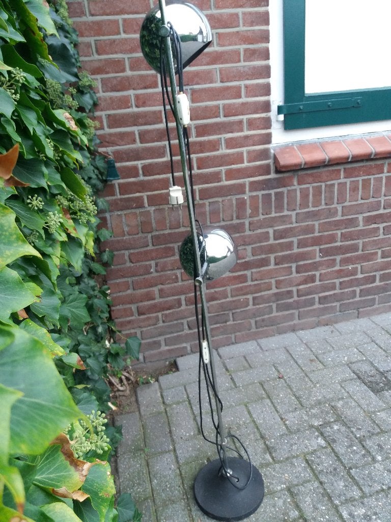 vloerlamp vintage  chroom staand, opknapper., Ophalen, Gebruikt, Overige fittingen, 150 tot 200 cm