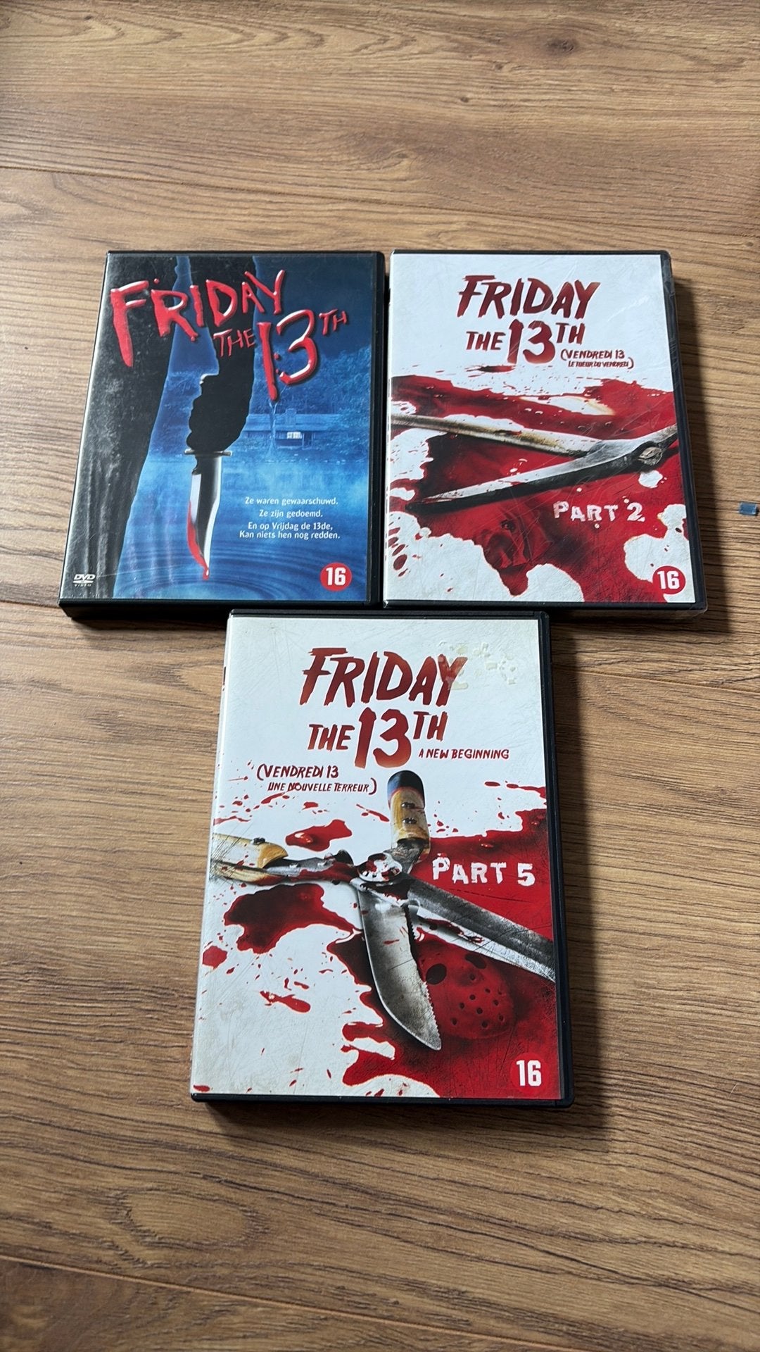 Friday the 13th deel 1, 2 en 5: A New Beginning., Cd's en Dvd's, Dvd's | Horror, Vanaf 16 jaar, Ophalen of Verzenden, Zo goed als nieuw