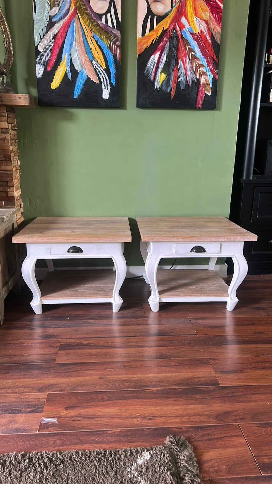 Landelijke salon/bijzettafels, Ophalen, Rond, 50 tot 100 cm