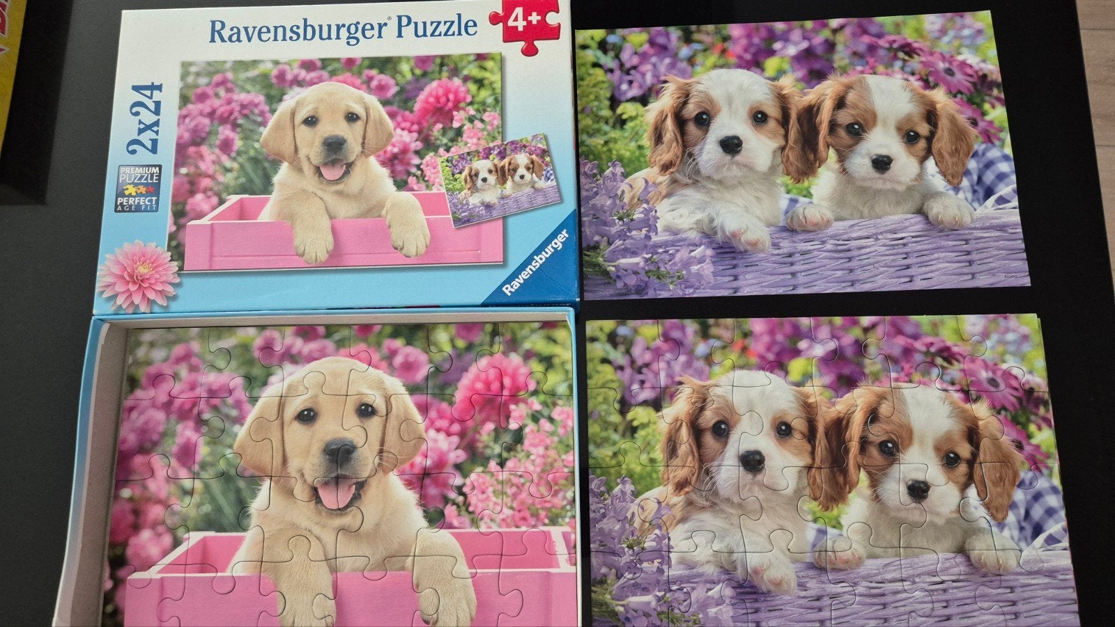 Ravensburger Puzzel 2x24 stukjes - Schattige puppy's, Ophalen, 10 tot 50 stukjes, Gebruikt, 4 tot 6 jaar