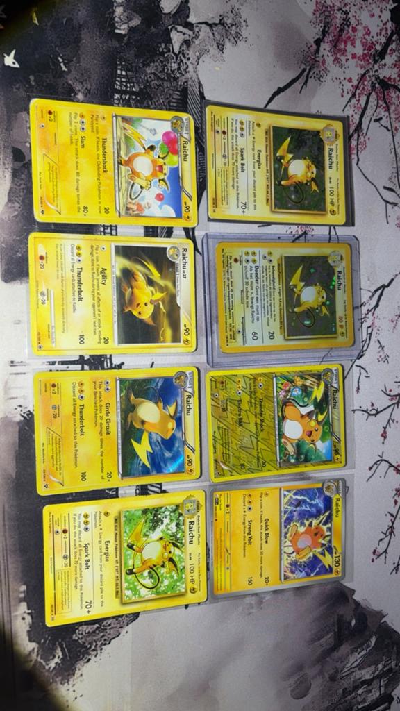 Raichu pokemon kaarten, Ophalen of Verzenden, Zo goed als nieuw