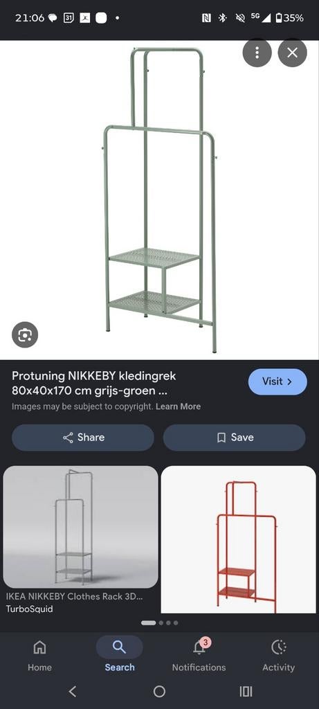 IKEA NIKKEBY Kledingrek groen, Kleding | Dames, Kledingrekken, Ophalen