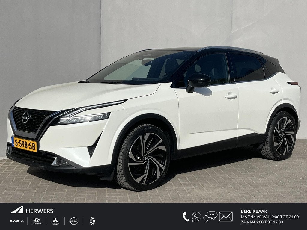 Nissan Qashqai 1.3 MHEV Xtronic Tekna Plus / Panoramadak / T, Auto's, Nissan, Euro 6, Wit, Qashqai, 725 kg