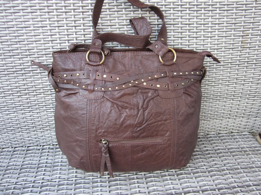 van Dalen bruin leren handtas met twee hengsels, Ophalen of Verzenden, Gebruikt, Bruin, Handtas