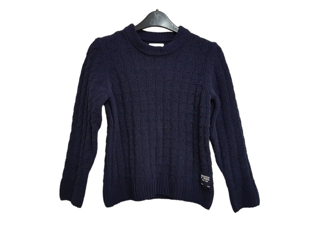 Mooie blauwe gebreide SCOTCH & SODA trui mt 10/140., Verzenden, Trui of Vest, Zo goed als nieuw, Scotch & Soda