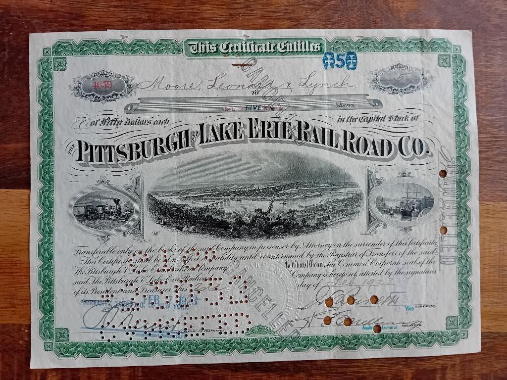 Railroad document - 1923, Verzamelen, Spoorwegen en Tramwegen, Ophalen of Verzenden, Gebruikt, Trein, Kaart of Prent