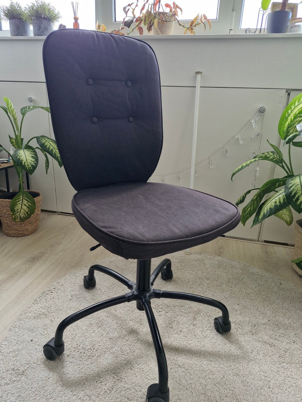 IKEA LILLHÖJDEN bureaustoel - Donkergrijs, Ophalen, Gebruikt, Grijs, Bureaustoel