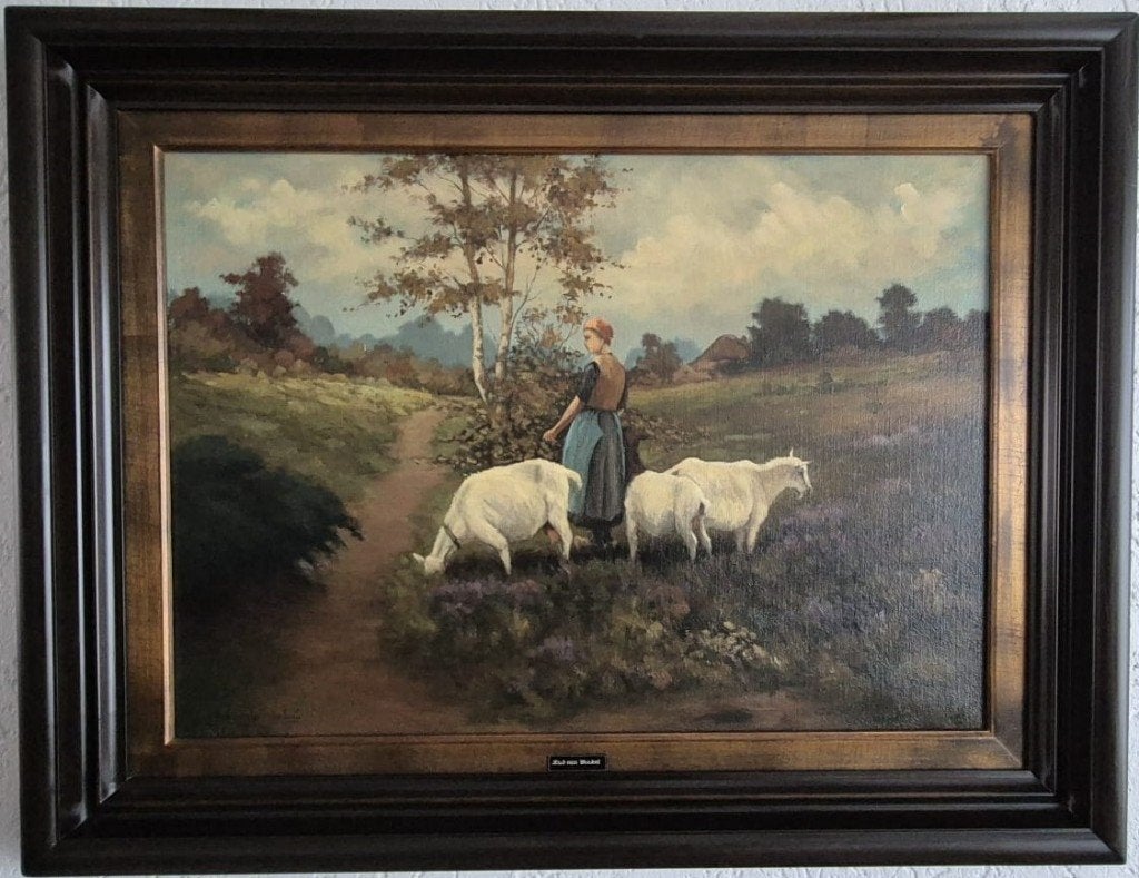 Schilderij van Hub van Winkel, Antiek en Kunst, Kunst | Schilderijen | Klassiek, Ophalen, Klassiek, Origineel werk, Landschap
