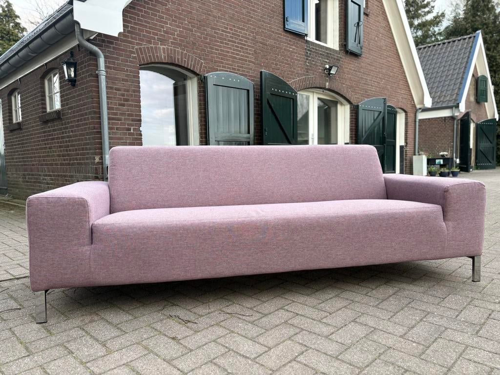 Gelderland bank roze stof NU LAGERE PRIJS, Huis en Inrichting, Banken | Bankstellen, Ophalen, Minder dan 75 cm, Driepersoons, Zo goed als nieuw