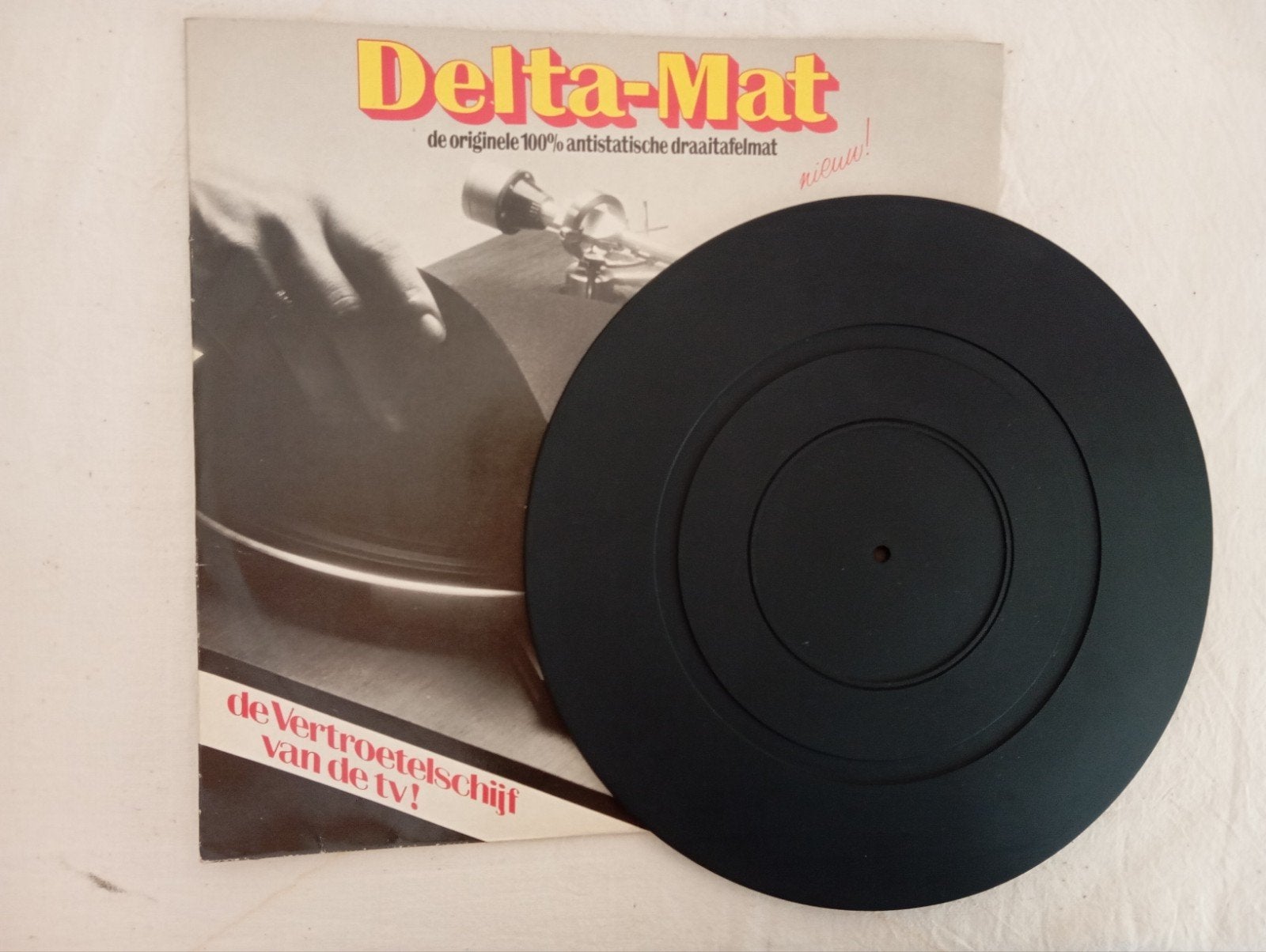 vintage rubber Delta-Mat antistatisch mat voor platenspeler, Ophalen of Verzenden, Overige formaten