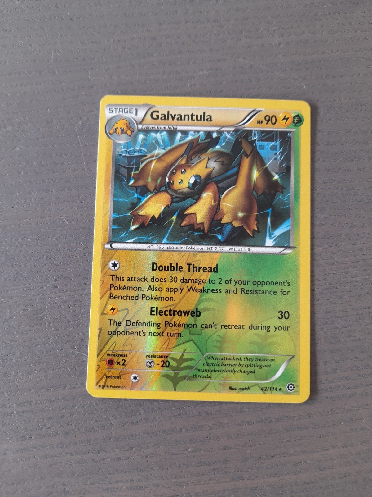 Steam siege 42/114 galvantula reverse, Ophalen of Verzenden, Zo goed als nieuw, Losse kaart, Foil
