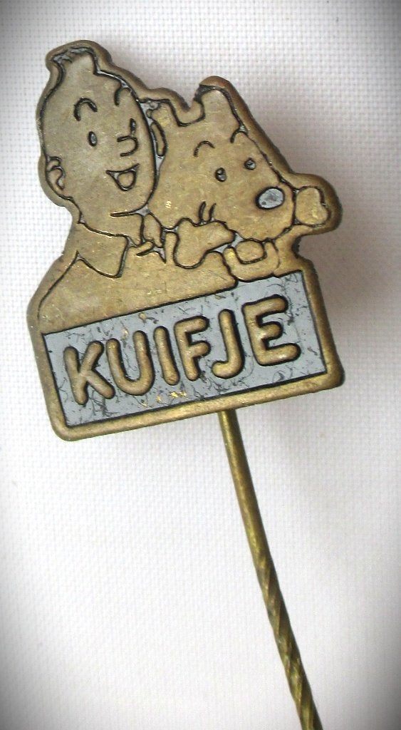 Kuifje~Vintage Messing Speldje~Bobbie~Hergé~Strip, Verzamelen, Ophalen of Verzenden, Kuifje, Gebruikt, Overige typen