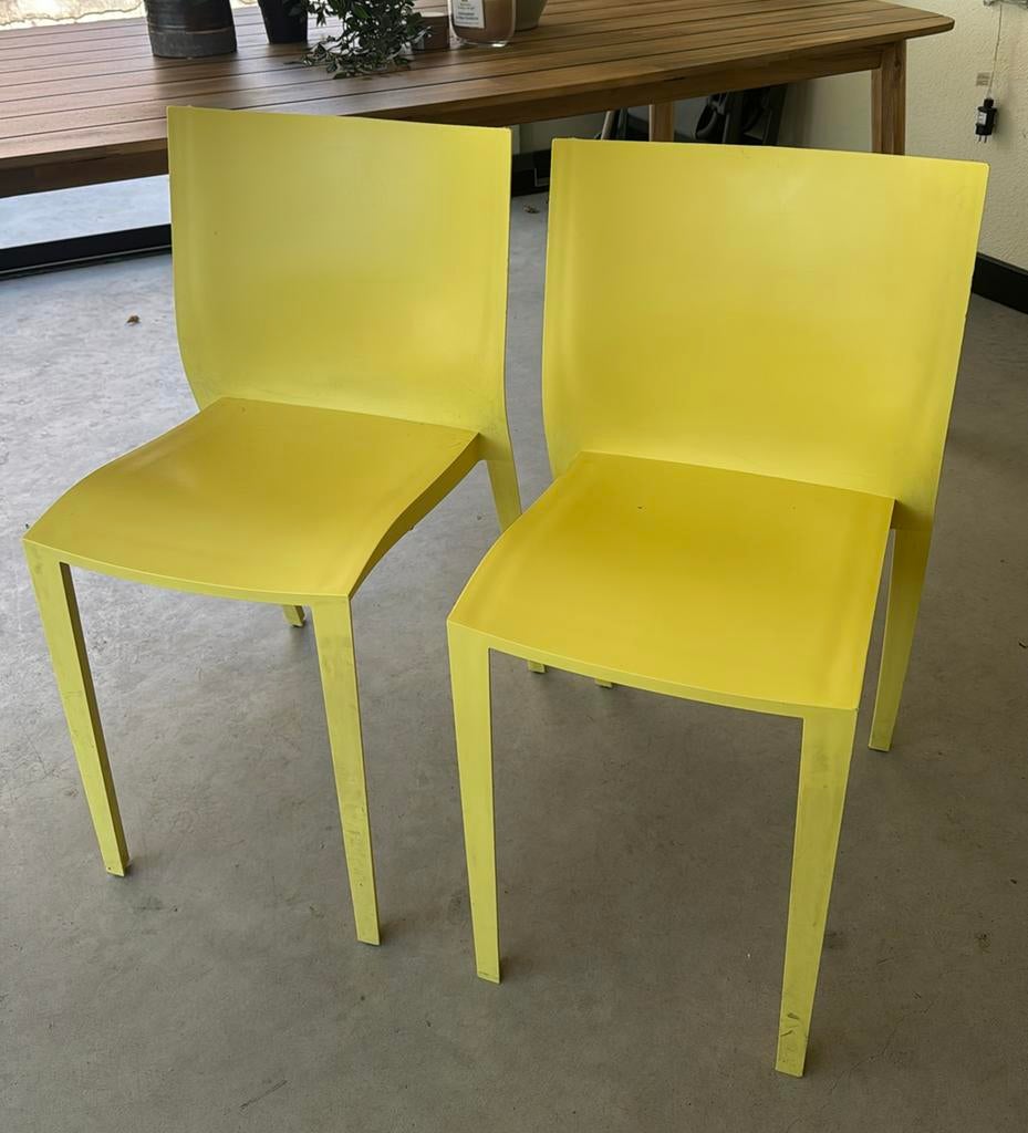 Philippe Starck slick slick 2 gele stoelen, Ophalen, Gebruikt, Overige kleuren, Twee