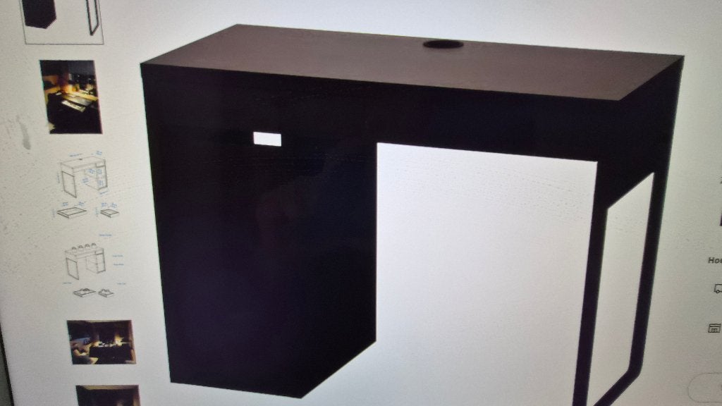 MICKE Bureau, zwartbruin, 105x50 cm z.g.a.n, Ophalen, Zwart, 105 cm, Demontabel