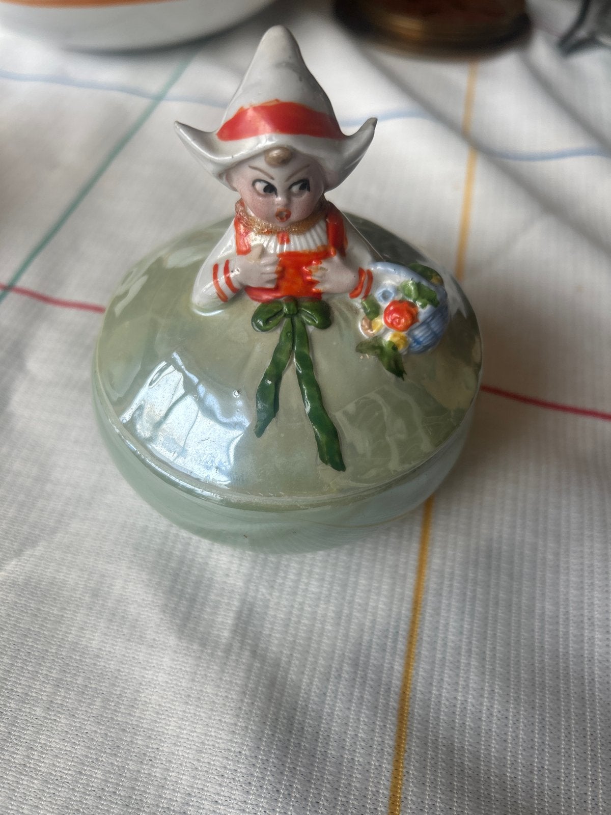 Vintage porseleinen doosje met Hollands meisje, Ophalen of Verzenden