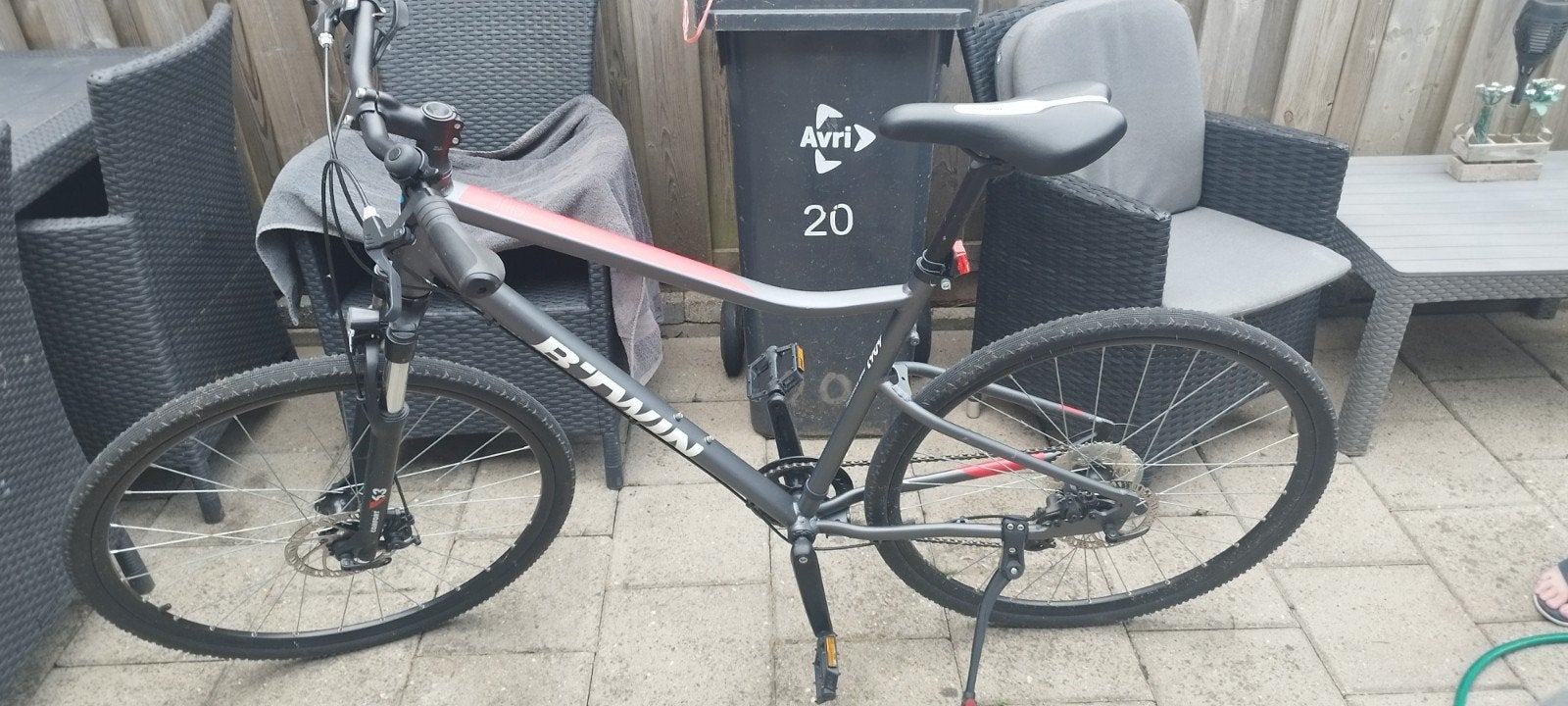 Btwin Riverside 500 hybridefiets met schijfremmen, 28 inch, Gebruikt, Vering, Meer dan 20 versnellingen