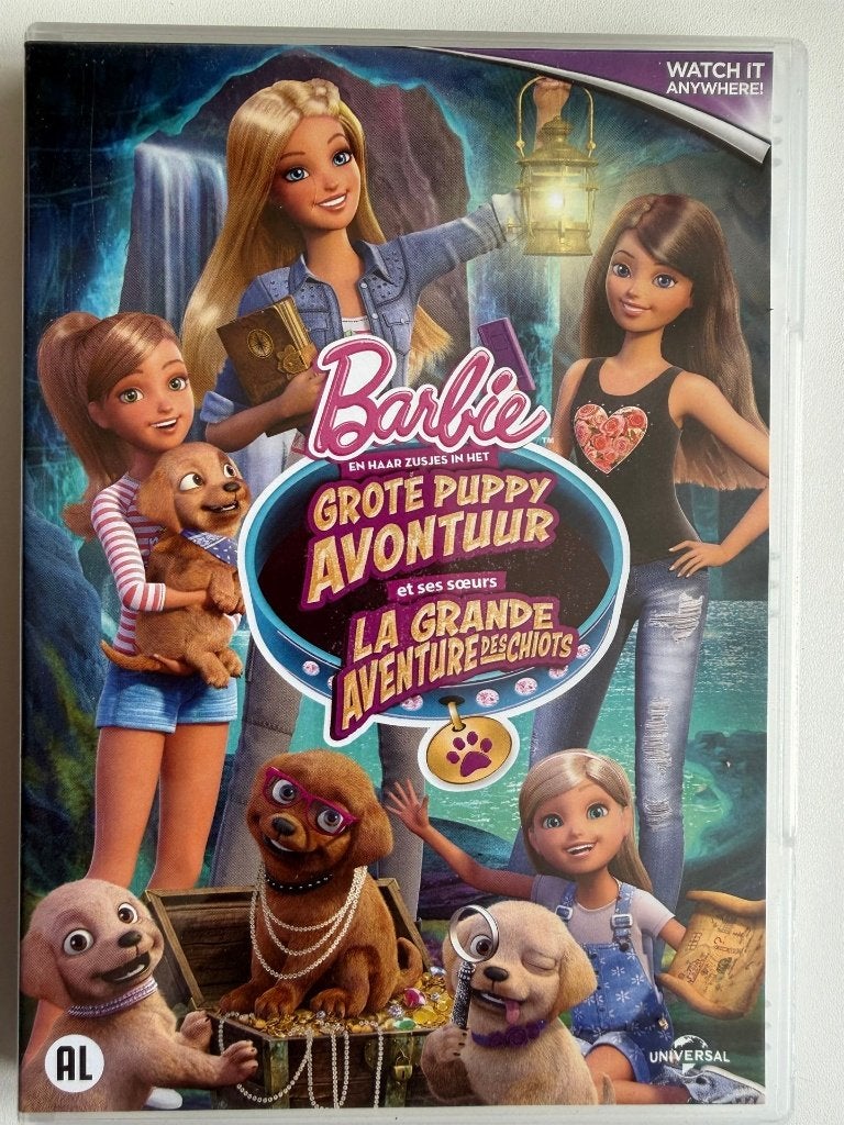 Barbie en Haar Zusjes in het Grote Puppy Avontuur (2015) DVD, Alle leeftijden, Ophalen of Verzenden, Zo goed als nieuw