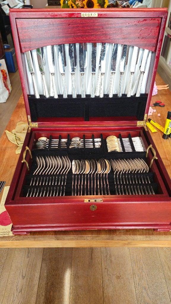 George Butler Verzilverd Heirloom Symphony Bestek 124 delig, Ophalen of Verzenden