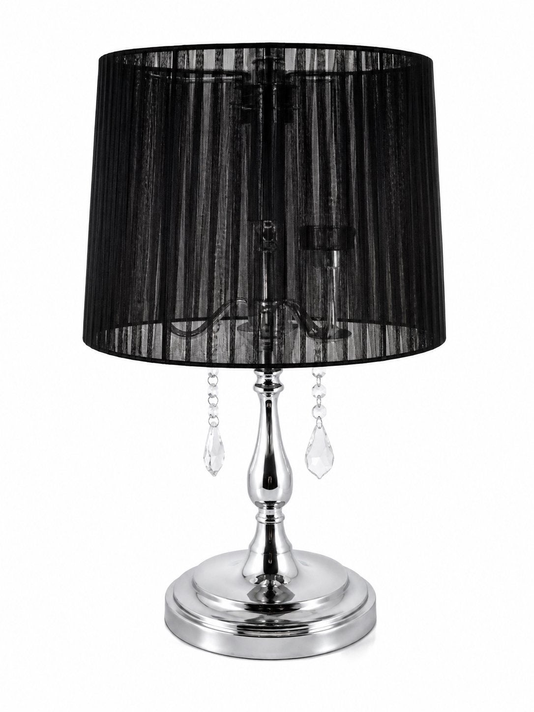 Elegante Kroonluchter Tafellamp met Zwarte Kap, E14 (klein), Ophalen of Verzenden, Sfeerlamp, Zo goed als nieuw