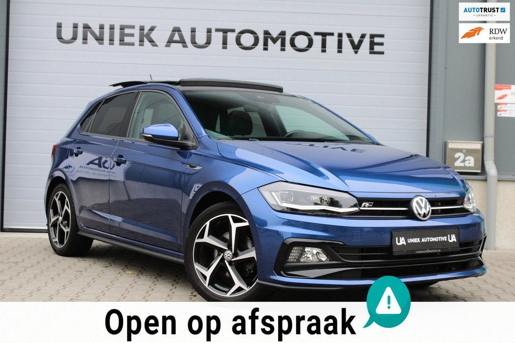 Volkswagen Polo 1.5 TSI HIGHLINE BUSINESS R | R LINE | KEYLE, Auto's, Volkswagen, Zwart, 4 cilinders, 150 pk, Alcantara