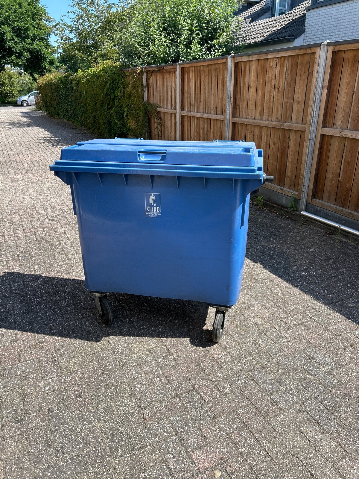 Blauwe Kliko afvalcontainer op wielen,660 liter, Ophalen, Kunststof, Gebruikt, 40 liter of meer