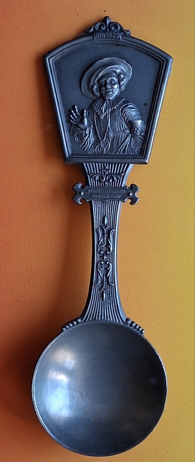Tin.  Lepel. Frans Hals.  Merkstempel.  16.5 cm., Antiek en Kunst, Antiek | Tin, Ophalen